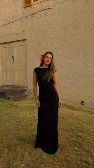 BLACK BUTTERFLY LACE FRANKIE DRESS