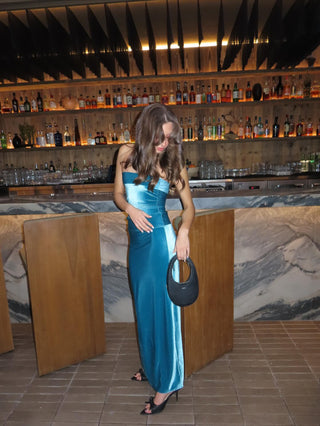 TEAL MARTINI MAXI SKIRT