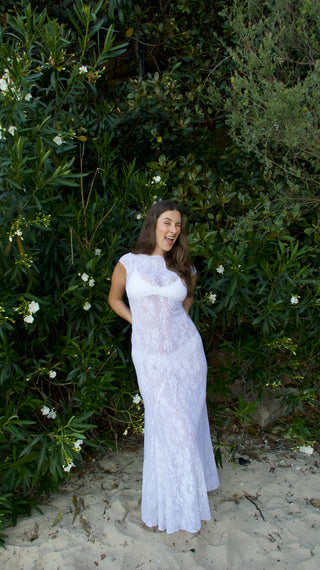 WHITE LACE FRANKIE DRESS