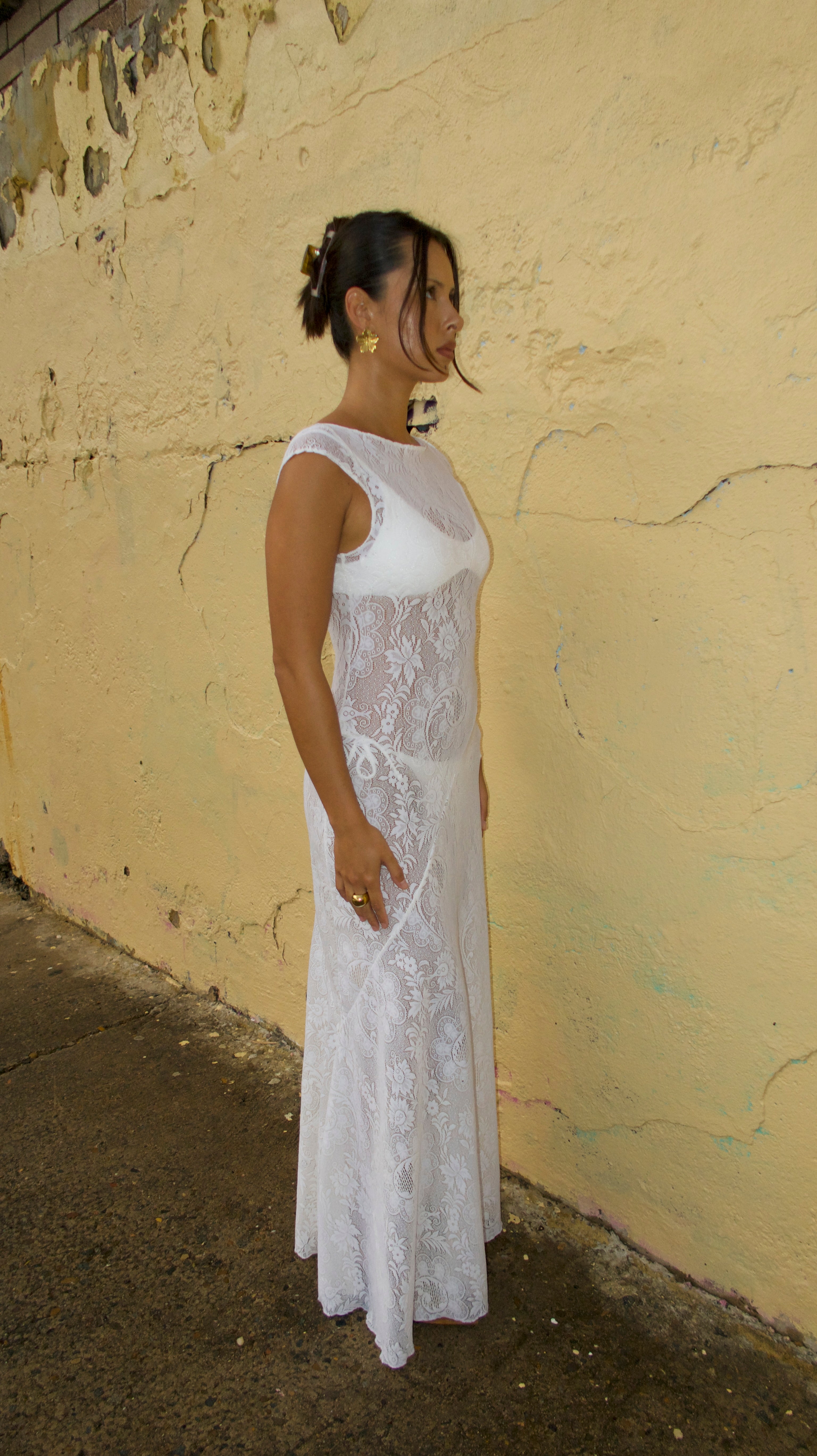 WHITE LACE FRANKIE DRESS 7th & YORK WHITE LACE FRANKIE DRESS 7th & YORK