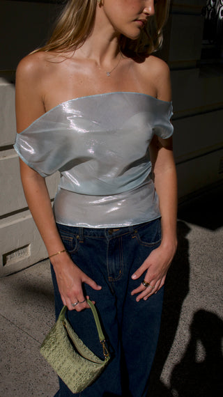 SILK LAMÉ ICE LUNA TOP
