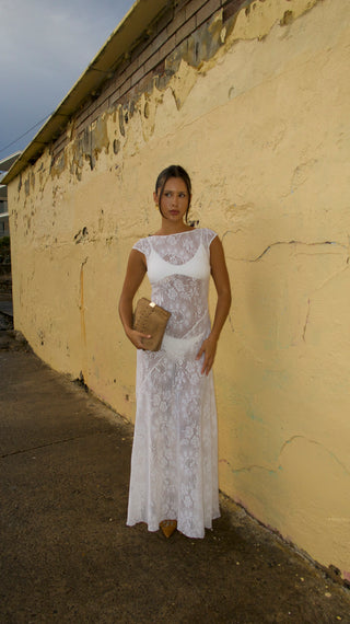 WHITE LACE FRANKIE DRESS