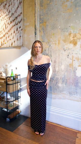 DOTS MARTINI MAXI SKIRT