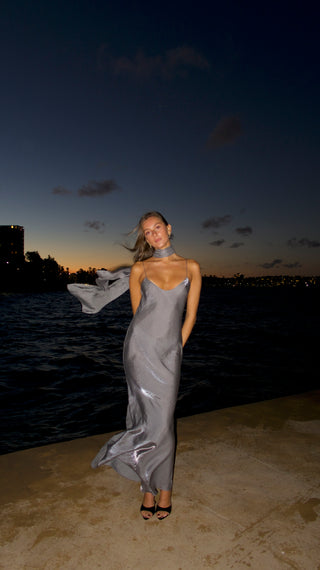 SILVER SADIE SLIP DRESS